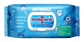Mitrās salvetes "NATURELLE" ANTIBACTERIAL ar D pantenolu, 120 gab