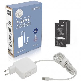 Mitsu AC adapter USB Type C 45W (white) 