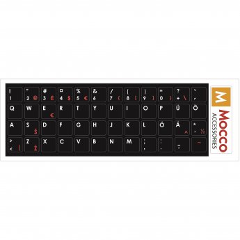 Mocco Keyboard Sticks ENG / EE With Laminated Waterproof Level Black / Red