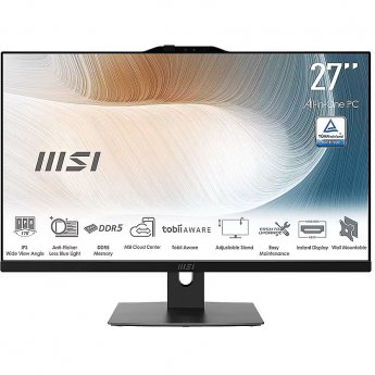 MSI AIO Modern AM272P 1M-1261EU Core 5-120U 27" IPS LED FHD Non-Touch Anti-Glare 16GB SSD512GB M.2 AX211 WiFi 6E Windows 11 Pro Black