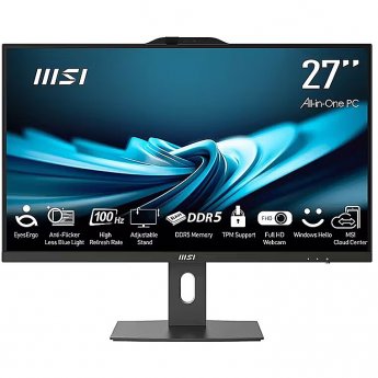 MSI AIO PRO AP272P 14M-881XEU i5-14400 27" IPS LED FHD Non-Touch Anti-Glare 16GB SSD500GB M.2 AX211 WiFi 6E NoOS Black