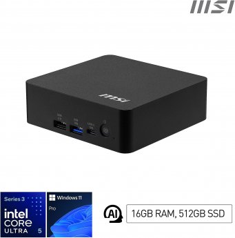 MSI Cubi NUC AI+ 3MG-004EU WIN11PRO/Core Ultra 5 322/16GB/512 SSD/UHD/Black