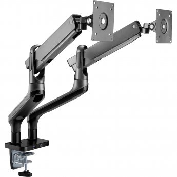 myWall Full motion desk bracket for 2 monitors with 2 USB ports, 17-32"