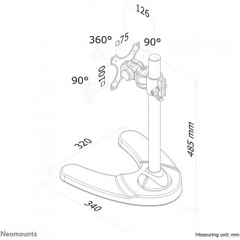 Newstar Desk Stand with height adjustable, 10-30"