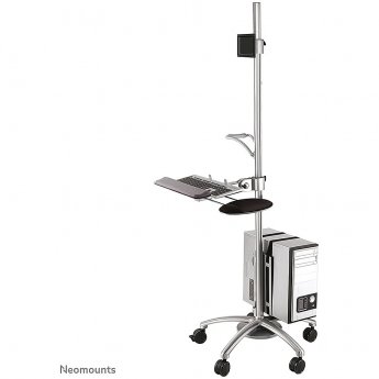 Newstar Mobile Work Station Floor Stand for monitor, keyboard, mouse & PC, 10-27"