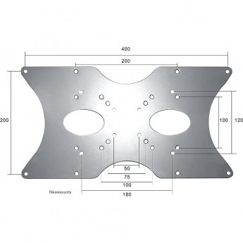 Newstar NEOMOUNTS BY NEWSTAR FPMA-VESA400 VESA Adapter Plate for Mount 5x5/7.5x7.5/10x10/20x10cm Screen up to 52i VESA 20x20/40x20/12x18cm