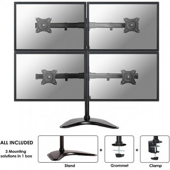 Newstar Quad monitor desk mount, 10-27"