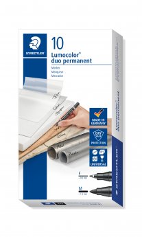 Noturīgais marķieris STAEDTLER LUMOCOLOR DUO, dubults melns