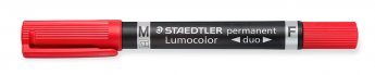 Noturīgais marķieris STAEDTLER LUMOCOLOR DUO, dubults sarkans