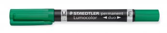 Noturīgais marķieris STAEDTLER LUMOCOLOR DUO, dubults zaļš