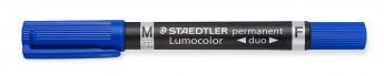 Noturīgais marķieris STAEDTLER LUMOCOLOR DUO, dubults zils