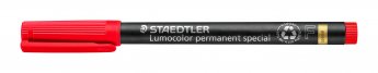 Noturīgais marķieris STAEDTLER LUMOCOLOR SPECIAL F, konisks, 0.6mm, sarkans