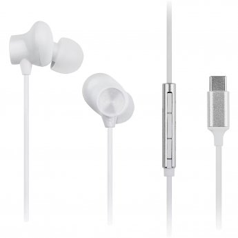 Panasonic Panasonic RP-TCM225DEW USB-C Wired Earphones, In-Ear with Built-in Mic, White | Panasonic