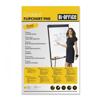 Papīra bloks BI-OFFICE Flipchart ar izmēru 90x65 cm, rūtiņu, 50 lapas blokā