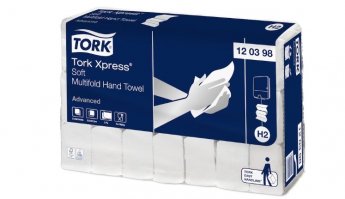 Papīra dvieļi TORK H2 Xpress Multifold Soft, 2 slāņi, balti, 180 gab., 120398