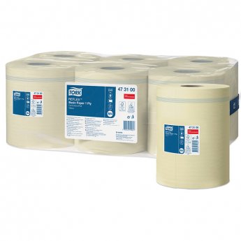 Papīra dvieļi TORK Universal Reflex Basic M4, 1.sl., 857 lapiņas rullī, 20.5 x 35 cm, 300 m/rullī, dzeltenā krāsā