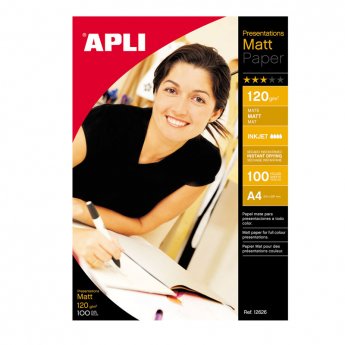Papīrs APLI InkJet Matt A4 120g/m2, 100 loksnes/iepakojumā
