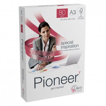 Papīrs PIONEER A3 80g/m2, 500 loksnes/iepakojumā