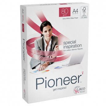 Papīrs PIONEER A4 80g/m2, 500 loksnes/iepakojumā