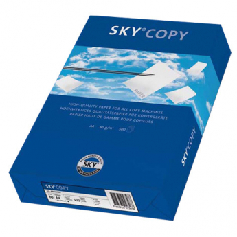 PAPĪRS SKY COPY®A4, 80G/M2, Iepakojumā 500 loksnes / Kastē 5 iepak.