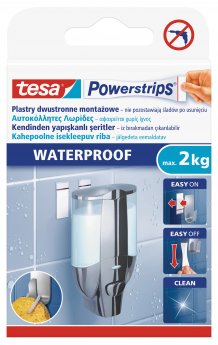 Pašlīmējošas loksnes tesa Powerstrips®, abpusējas, ūdensizturīgas, 6 gab.