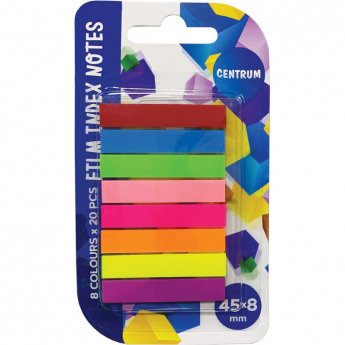 Pašlīpošie indeksi CENTRUM 8mmx45mm, 5 krāsas, 20 loksnes