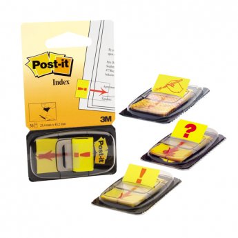 Pašlīpošie indeksi Post-it 25.4x43.2mm, 50 lapiņas ar paraksta zīmi