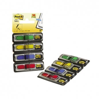 Pašlīpošie indeksi Post-it 4 krāsas bultas veidā