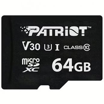 Patriot MicroSDHC card 64GB VX V30 C10 UHS-I U3