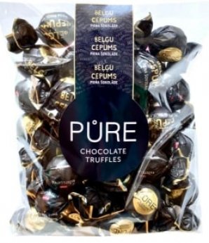 Piena šokolādes trifeles ar Beļģu cepumu krēma pildījumu 500g, PURE