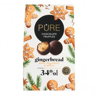 Piena šokolādes trifeles ar pildījumiem Piparkūku 120g PURE