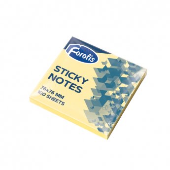 Piezīmju līmlapiņas FOROFIS 76*76mm 100lp., dzeltena krāsa