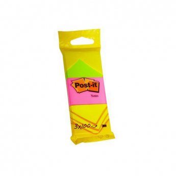 Piezīmju līmlapiņas Post-it 6812 Neon 51x38mm, 3 gab/iepak., dažādas krāsas