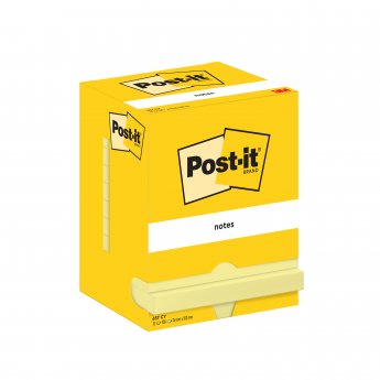 Piezīmju līmlapiņas Post-it 76x102mm, 12 gab./ iepak. dzeltenā krāsā