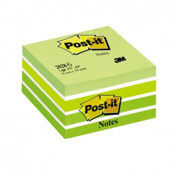 Piezīmju līmlapiņu kubs Post-it Aquarelle, 76x76mm, zaļā krāsā