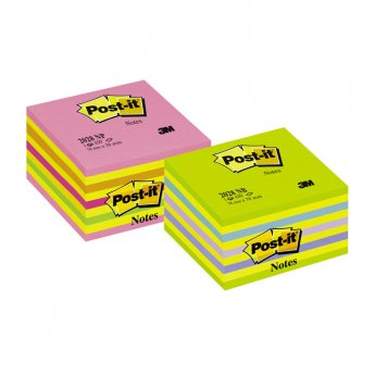 Piezīmju līmlapiņu kubs Post-it Lollipop, 76x76mm, neonzila-zaļa toņos