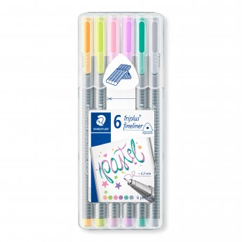 Pildspalvu komplekts STAEDTLER Fineliner triplus Pastel, 0.3mm, 6 krāsas