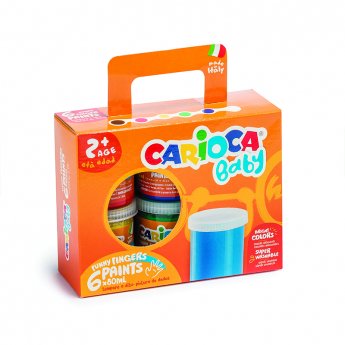 Pirkstiņkrāsu komplekts bērniem CARIOCA BABY, 6 krāsas x 80 ml