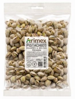 Pistācijas ARIMEX, grauzdētas un sālītas, 500g