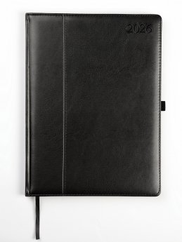 Plānotājs AMBASSADOR BLACK EDITION 2026, PU, A4, melna krāsa, matēta (Baltic)
