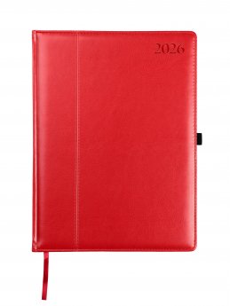 Plānotājs AMBASSADOR BLACK EDITION 2026, PU, A4, sarkana krāsa