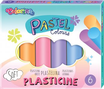 Plastilīns Pastel, 6 krāsas, apaļš