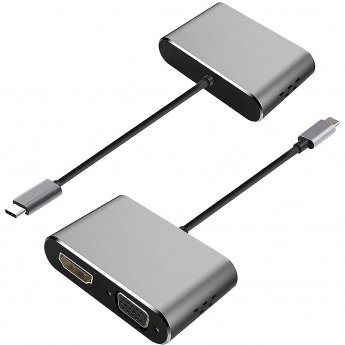 Platinet PMMA9832 Adapter Type-C to HDMI & VGA Black