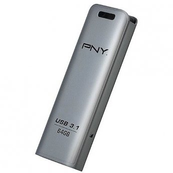 PNY Technologies Elite Steel, 64GB, Aluminium