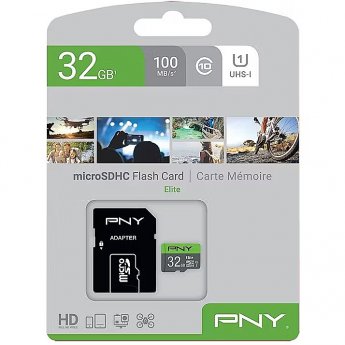 PNY Technologies Ėlite, microSDHC, 32GB, Class 10, UHS-I, U1
