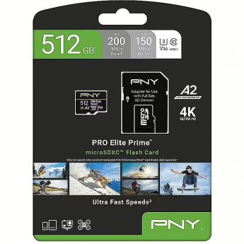 PNY Technologies Memory card microSDXC Elite Prime 512GB + adapter SD