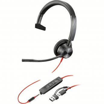 Poly Blackwire 3315, USB-C HS +3.5mmP +USB-C/A