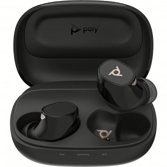 Poly Voyager Free 20 Black Earbuds + Basic Ladeetui True Wireless-In-Ear-Headset, Bluetooth, ANC, Kabelloses Qi-Laden, Schwarz