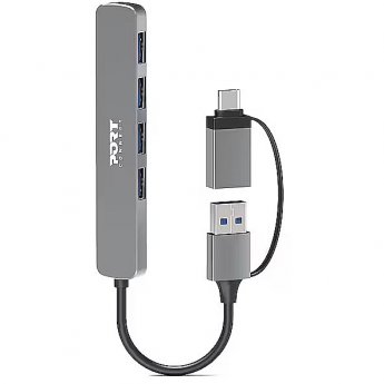 Port Connect | Hub USB-C/USB-A vers 4 ports USB-A 3.0 5Gbps