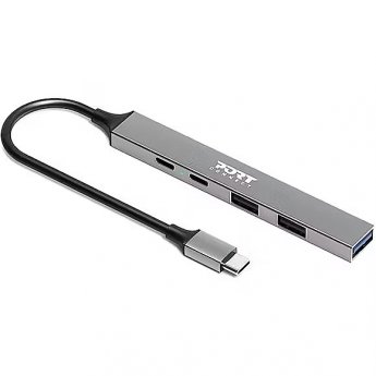 Port Connect | USB-C Hub with 4 USB ports, 1X USB-C, 100W